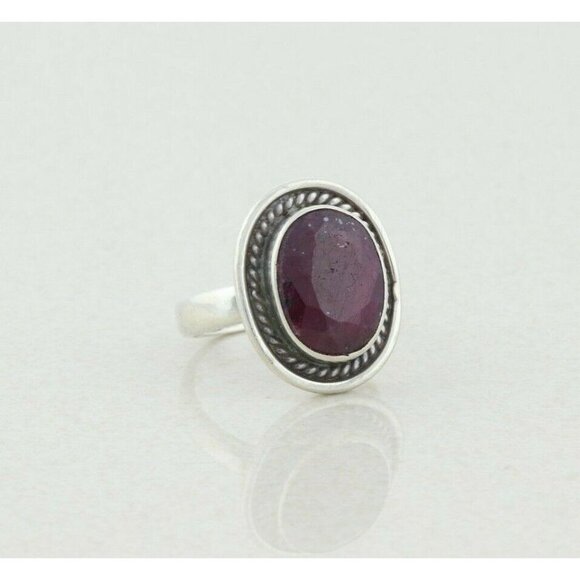 Sterling Silver Ruby Ring Size 5 3/4 - Picture 4 of 7